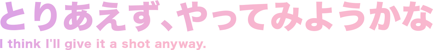 とりあえず、やってみようかな