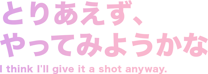 とりあえず、やってみようかな